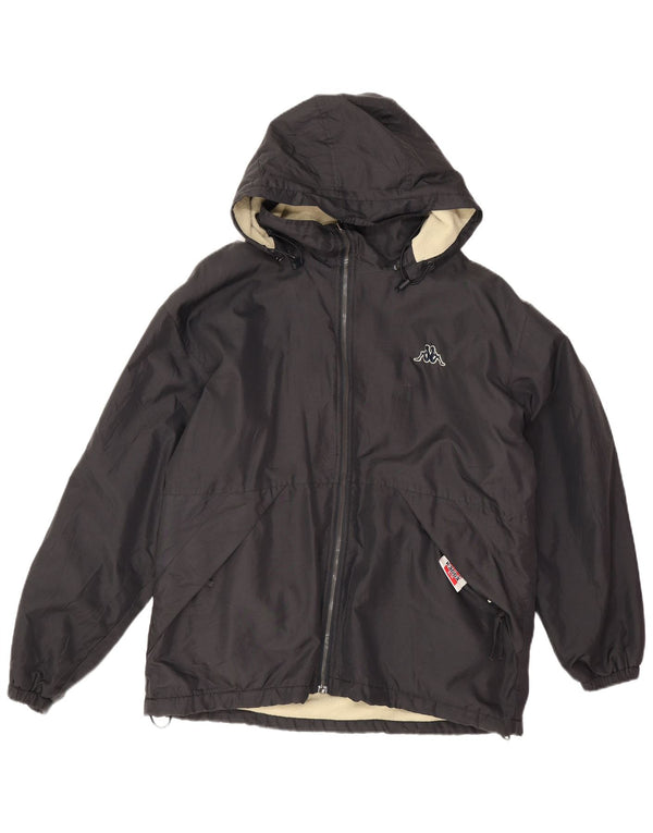 Kappa Chaqueta cortavientos reversible con capucha para hombre UK 36 Small Poliéster negro