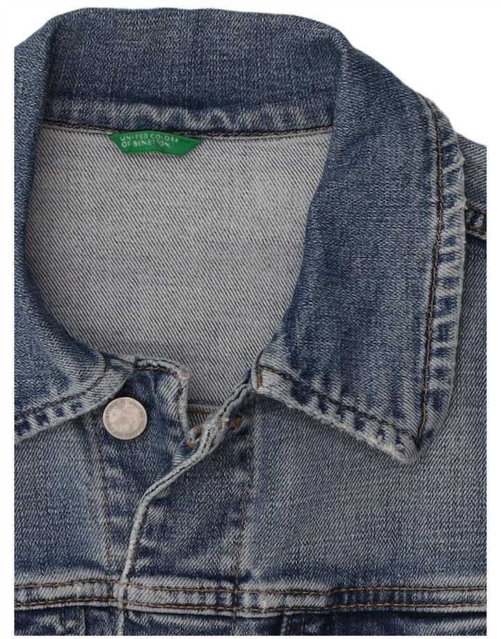 Benetton Chaqueta Vaquera Corta para Mujer UK 40 Small Azul