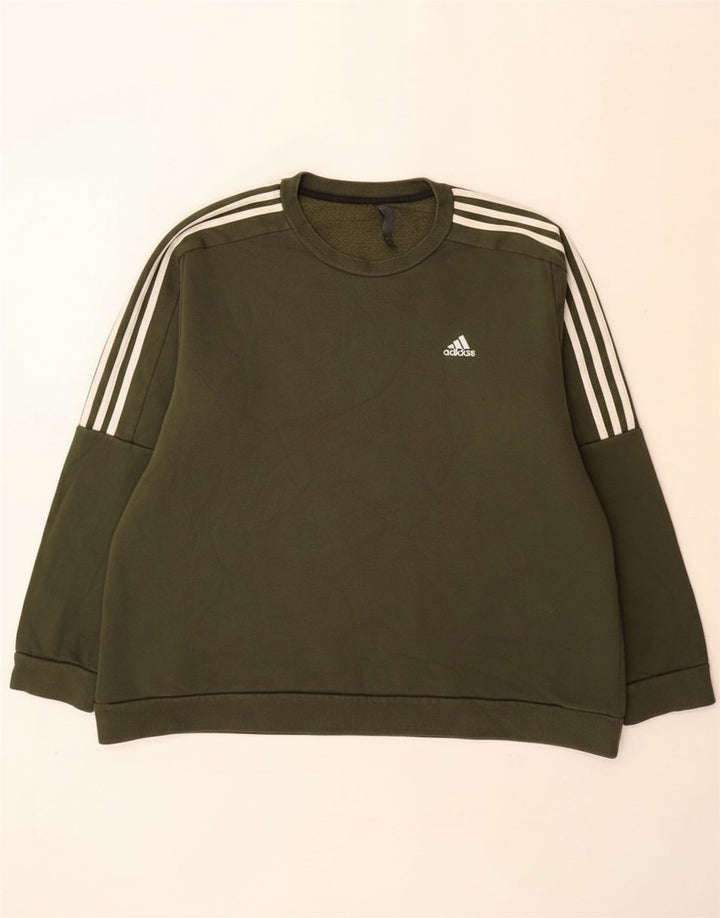Adidas Hombre Sudadera Jumper 2XL Caqui Algodón
