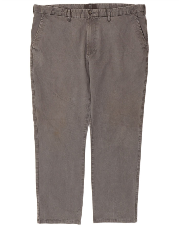 Marks & Spencer Pantalón chino de corte regular para hombre W42 L31 Algodón gris