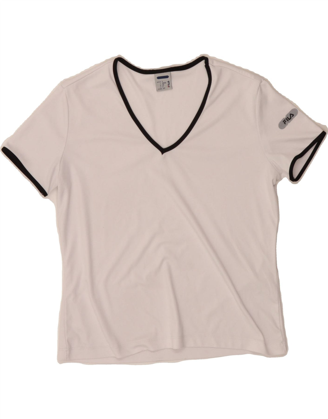 FILA Womens Crop T-Shirt Top UK 10 Small White Polyester Vintage Fila and Second-Hand Fila from Messina Hembry 