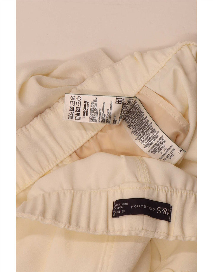 Marks & Spencer Pantalones cortos chinos para mujer UK 18 XL W38 Poliéster blanco roto