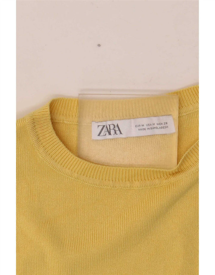 Zara Mujer Crop Vest Top UK 44 Medio Amarillo