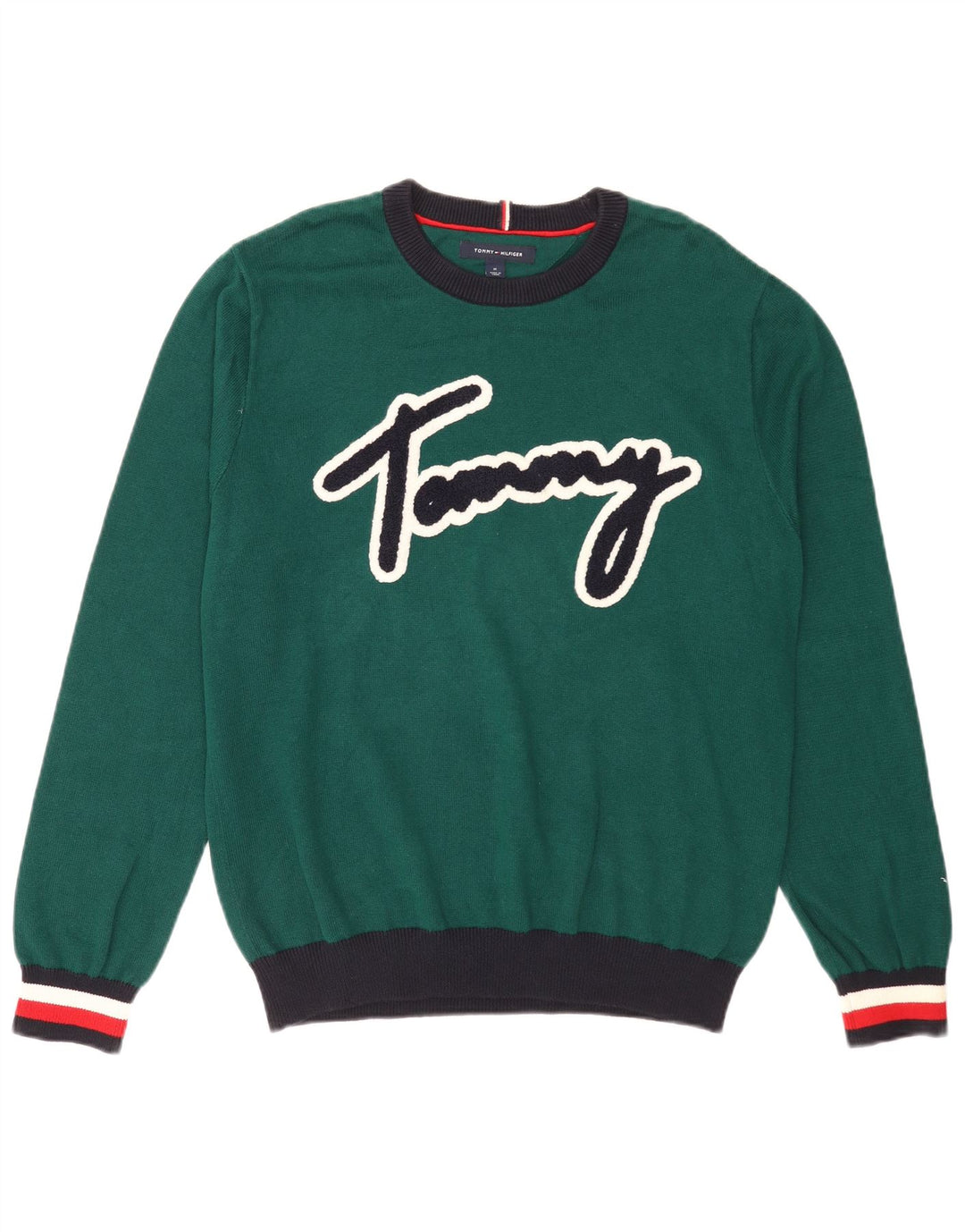 Jersey Tommy Hilfiger Hombre con cuello redondo y bloques de color verde medio