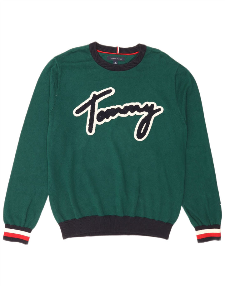 Jersey Tommy Hilfiger Hombre con cuello redondo y bloques de color verde medio