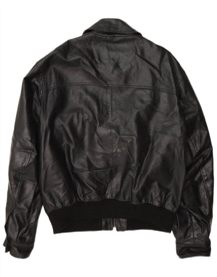 John Roose Chaqueta de cuero para hombre Reino Unido 38 Mediano Negro