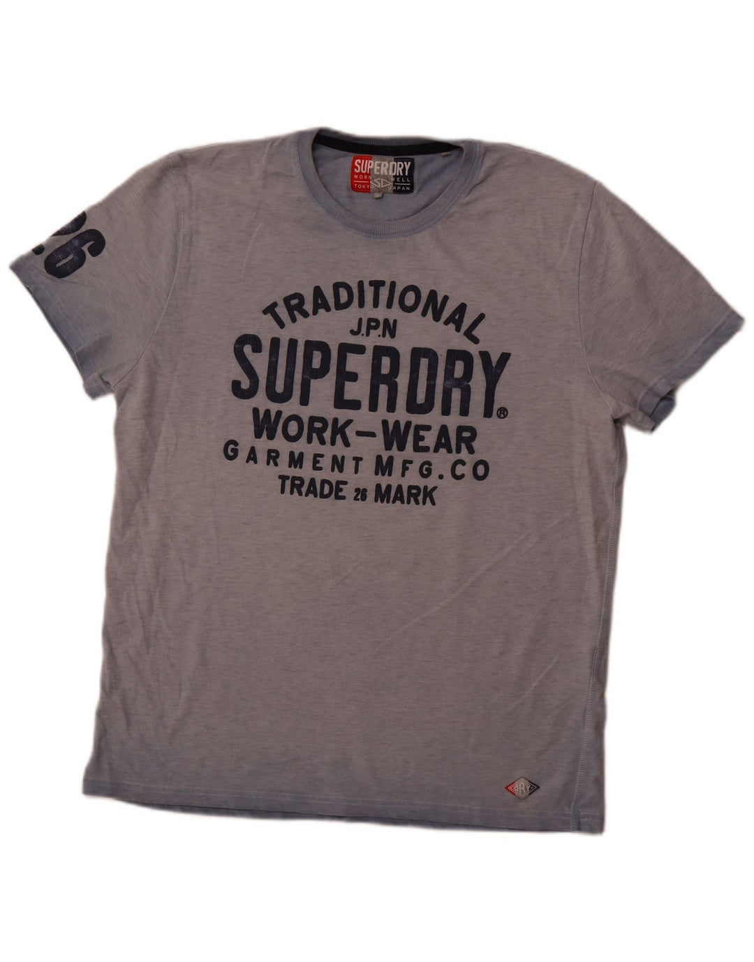 Superdry Camiseta gráfica para hombre Top XL de algodón teñido anudado azul