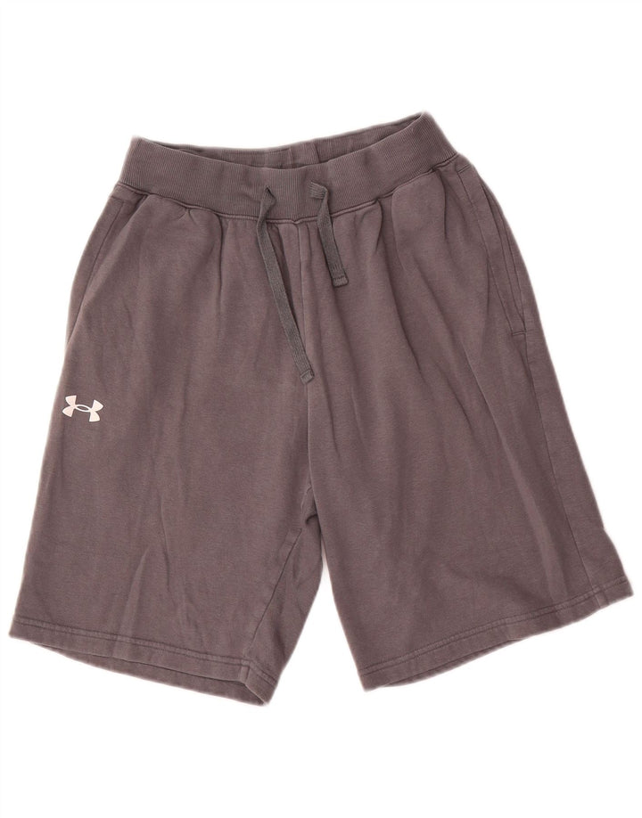 Under Armour Pantalones cortos deportivos holgados para hombre de algodón gris medio