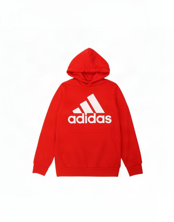 Adidas Hombre Sudadera Con Capucha Gráfica Jersey De Algodón Rojo Medio