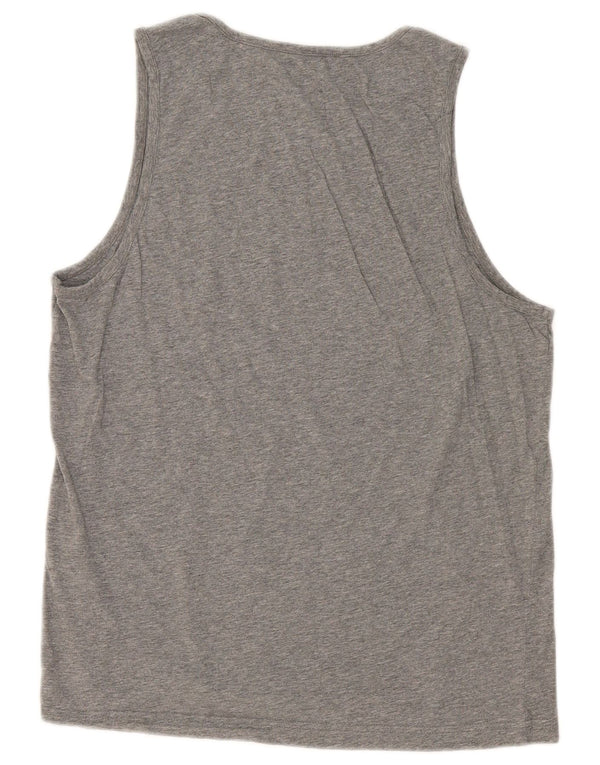 Puma Hombre Gráfico Chaleco Top Grande Gris Algodón