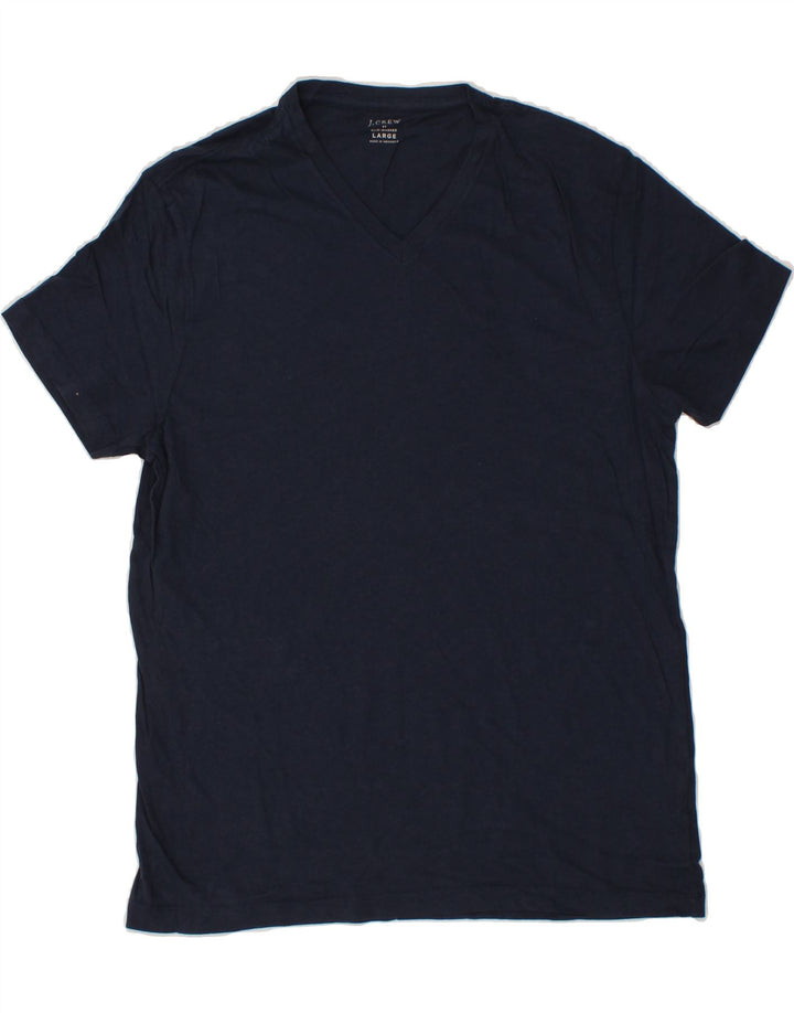 J. CREW Mens Slim T-Shirt Top Large Navy Blue Vintage J. Crew and Second-Hand J. Crew from Messina Hembry 