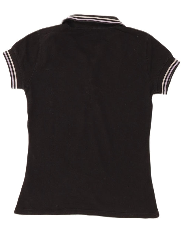 Napapijri Polo gráfico para mujer UK 40 Mediano Algodón negro