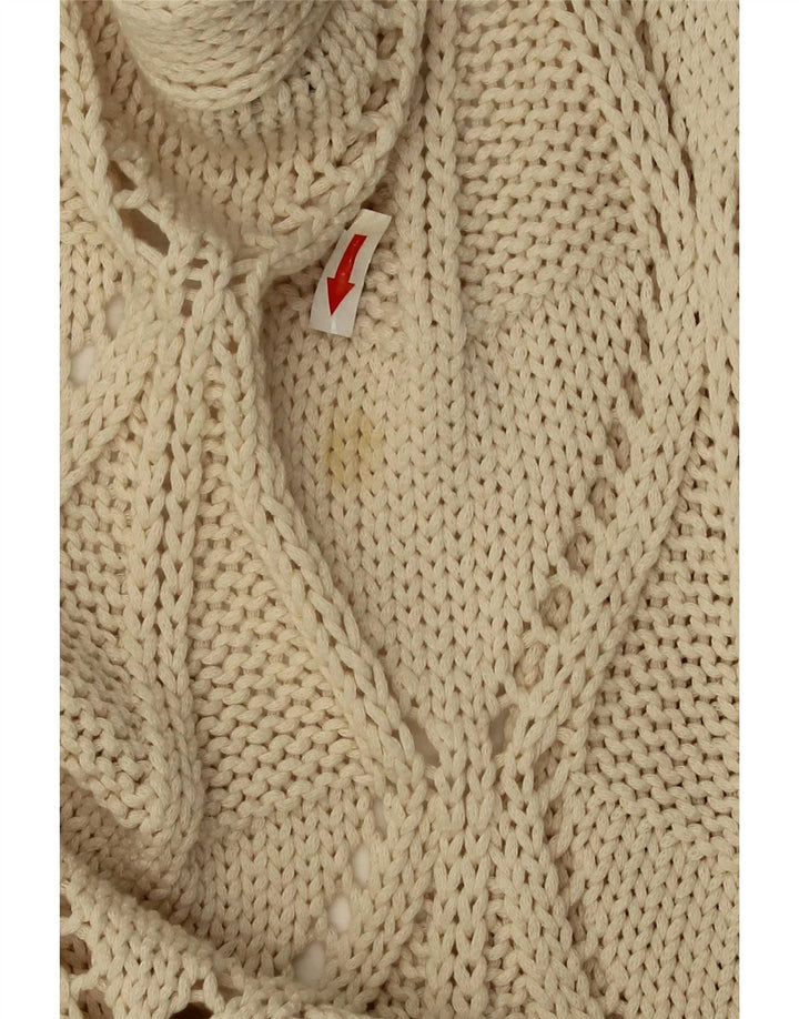 Zara Mujer Cárdigan Suéter UK 44 Algodón Beige Medio