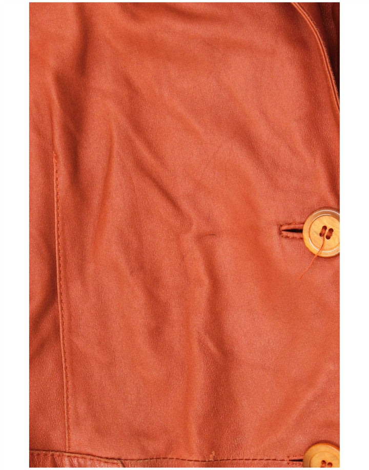 ELEGANCE PARIS Chaqueta tipo blazer de 2 botones para mujer UK 20 2XL Cuero marrón