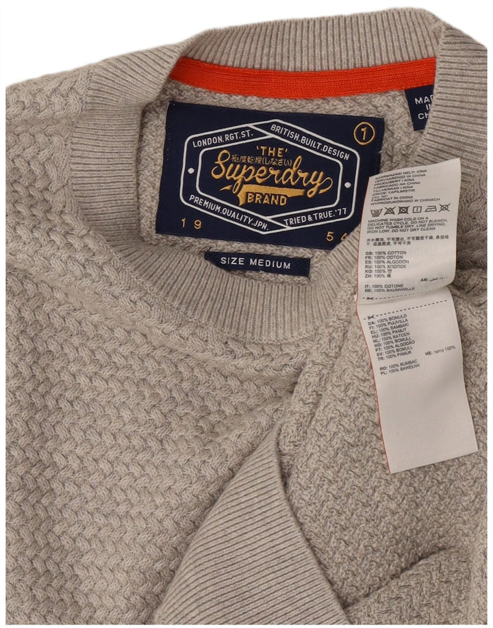 Superdry Jersey De Cuello Redondo Para Hombre De Algodón Gris Medio