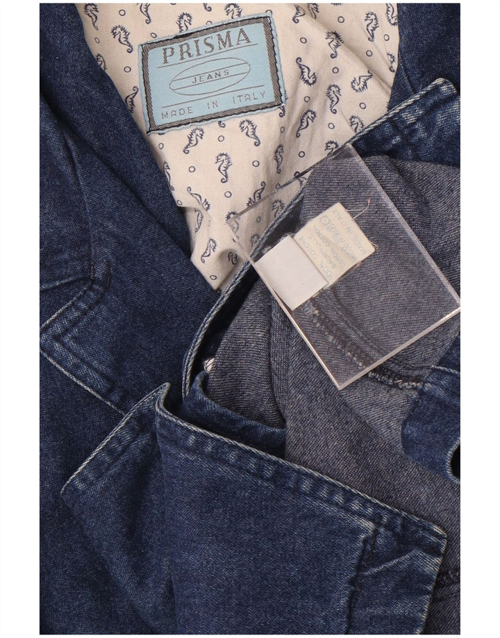 Prisma Chaqueta tipo blazer vaquera con 1 botón para mujer UK 40 Algodón azul marino mediano