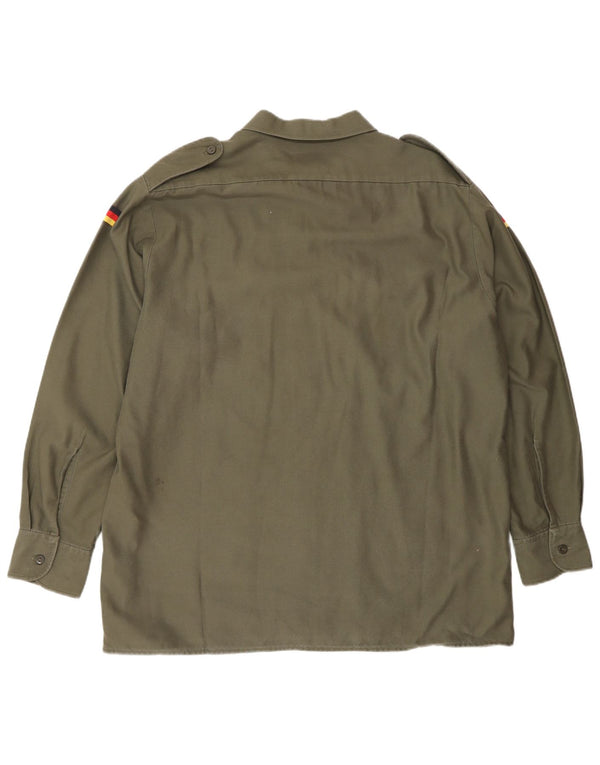 Camisa Vintage Hombre Talla 43/44 XL Caqui Poliéster