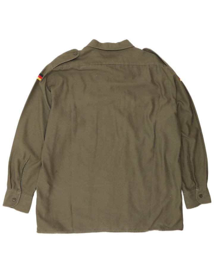 Camisa Vintage Hombre Talla 43/44 XL Caqui Poliéster