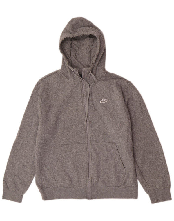 Nike - Sudadera con capucha y cremallera para hombre, color gris medio, algodón deportivo