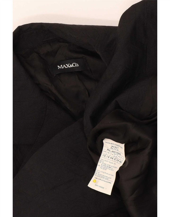 Max & Co. Chaqueta tipo blazer de 2 botones para mujer UK 44 Grande Algodón negro