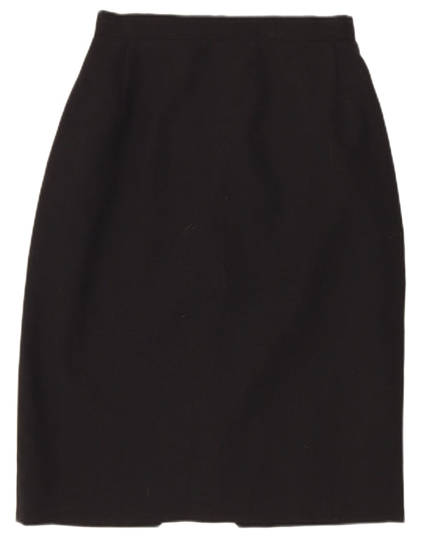 Notice Falda lápiz de cintura alta para mujer UK 10 Small W22 Poliéster negro