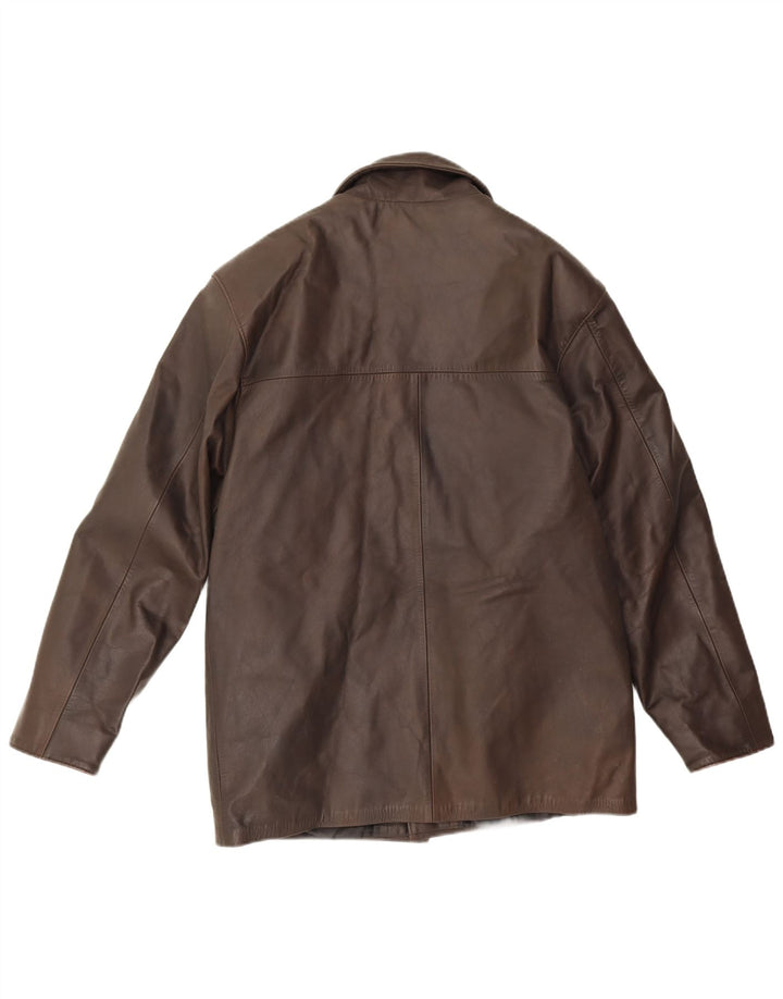 Vintage chaqueta de cuero para hombre Reino Unido 40 cuero marrón grande