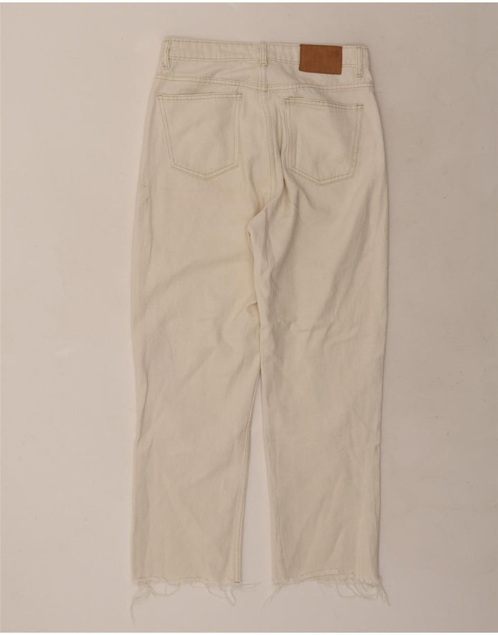Zara Jeans Rectos Mujer EU 40 Medium W30 L27 Algodón Blanco