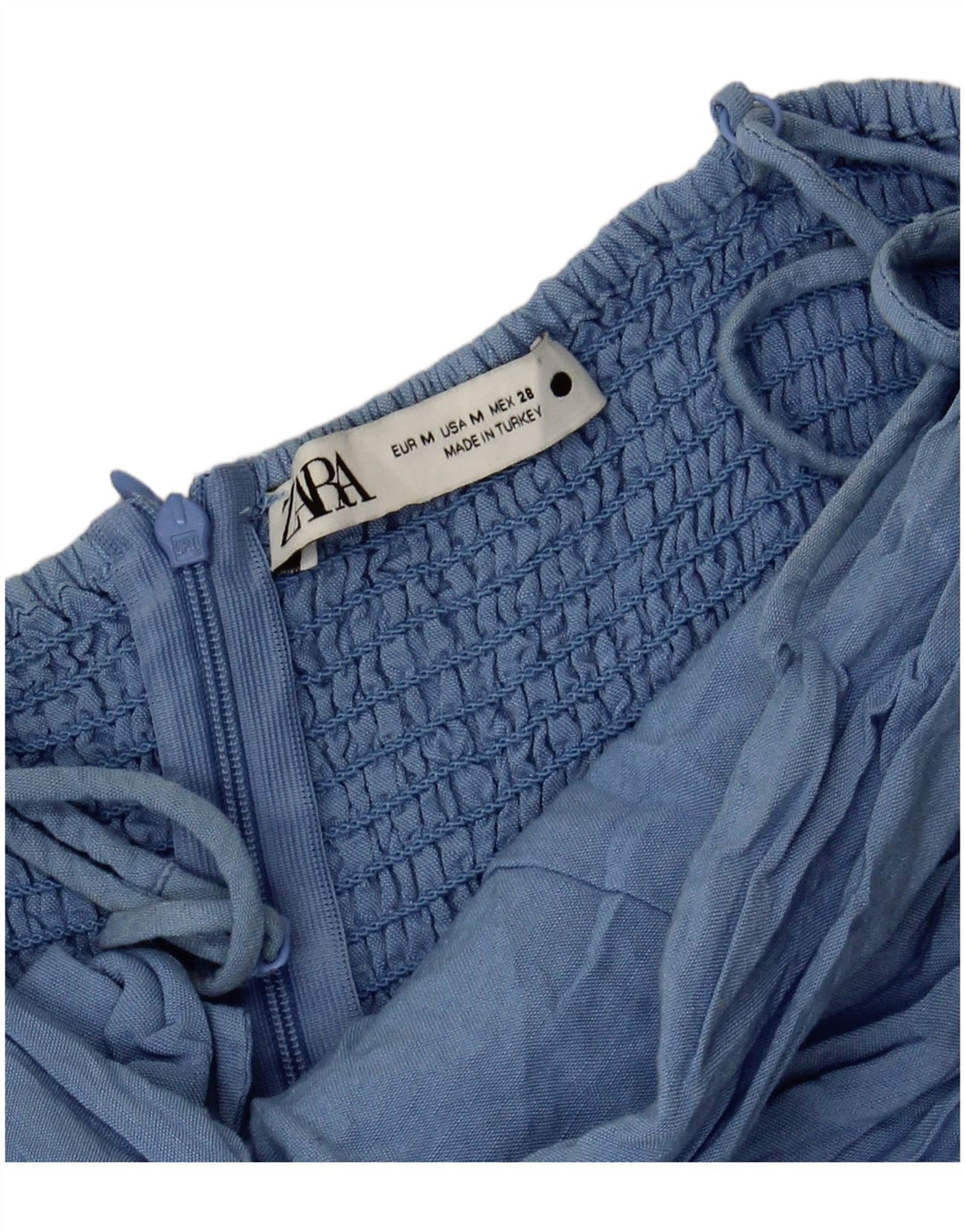 Zara Mujer Mono Corto UK 12 Viscosa Azul Medio