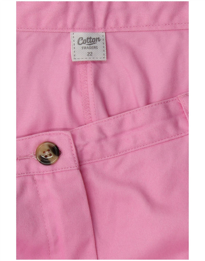 COTTON TRADERS Pantalones chinos rectos para mujer UK 22 3XL W44 L29 Rosa