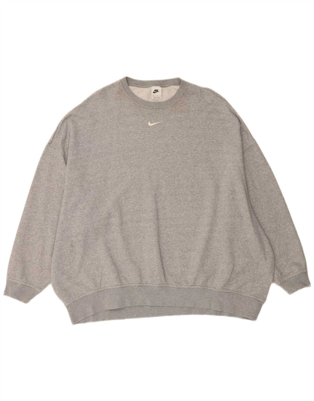 NIKE Sudadera holgada para hombre, talla 2XL, algodón gris