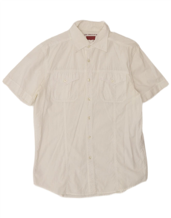 Levi's Camisa De Manga Corta Para Hombre De Algodón Blanco Grande
