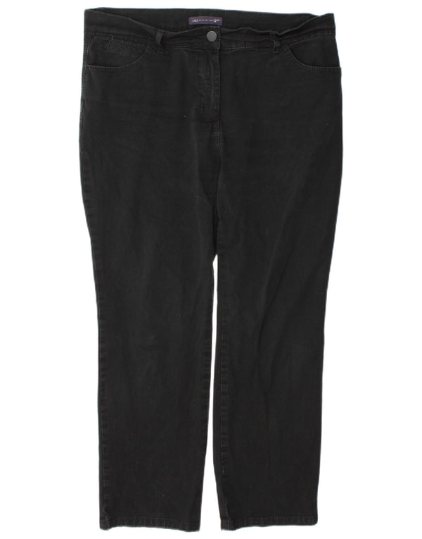 Marks & Spencer Jeans rectos cortos para mujer UK 46 Large W38 L27 Negro