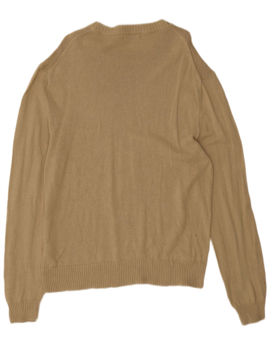 Zara Hombre Jersey Cuello Redondo Jersey Grande Algodón Beige