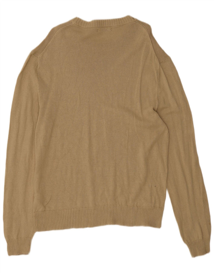 Zara Hombre Jersey Cuello Redondo Jersey Grande Algodón Beige