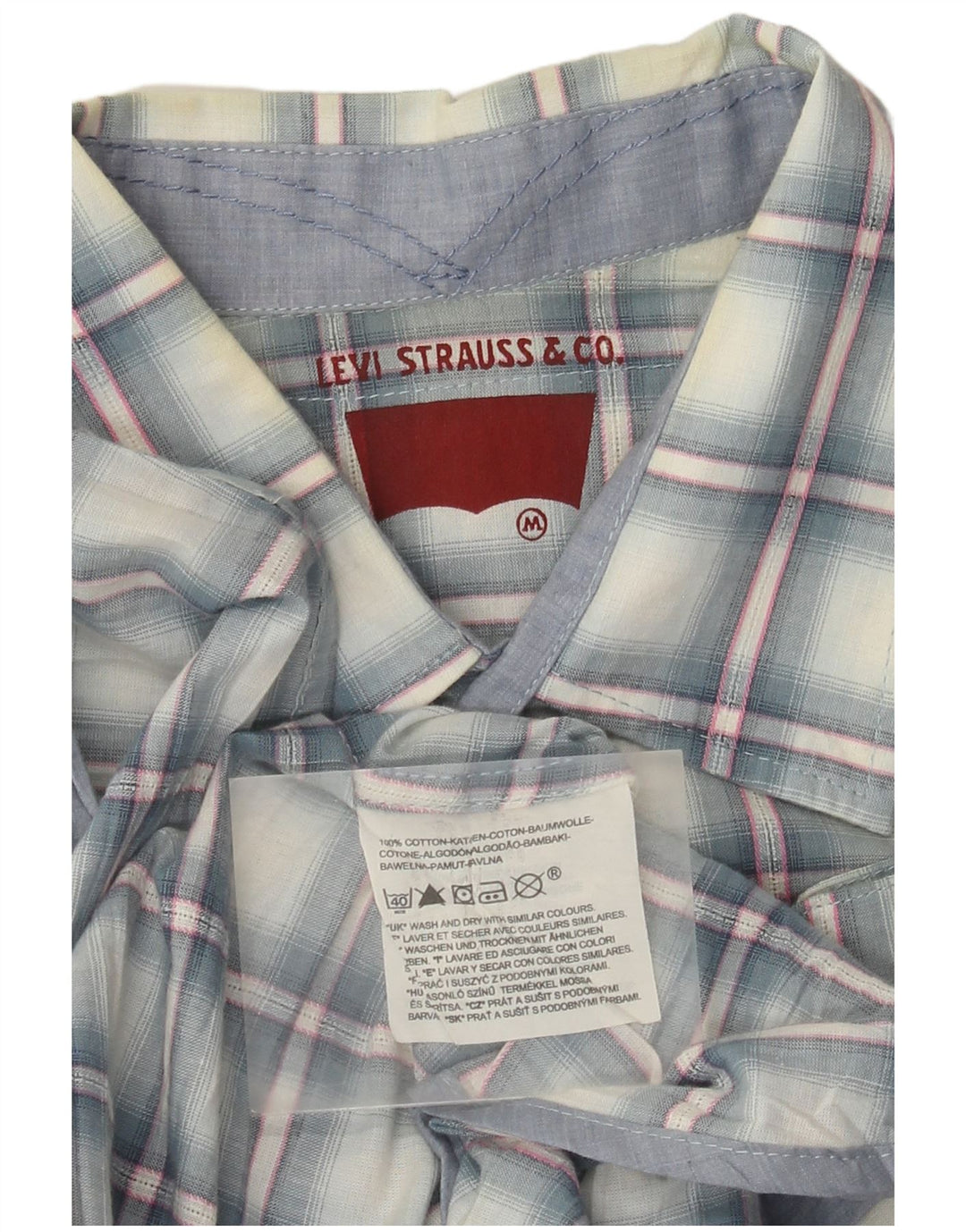 Camisa Levi's Hombre Manga Corta Algodón Cuadros Azul Medio