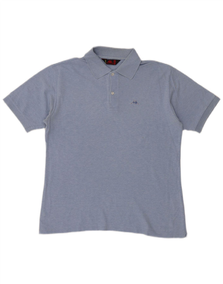 Polo Kappa Hombre Algodón Azul Medio