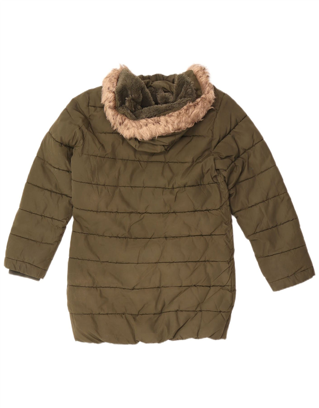 Mountain Warehouse Chaqueta acolchada con capucha para niña 12-13 años Caqui Poliéster