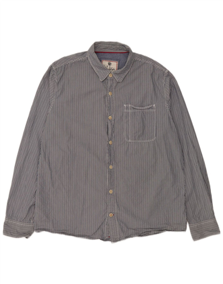 Camisa de hombre Fat Face XL Algodón azul raya diplomática