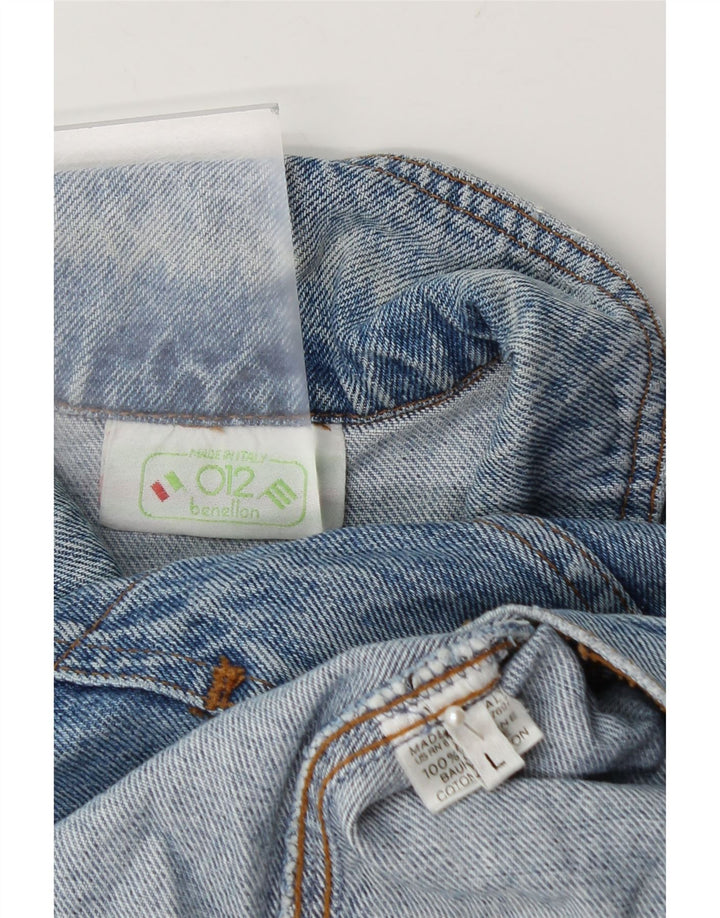 Benetton Chaqueta Vaquera Para Niño 7-8 Años Grande Azul Algodón