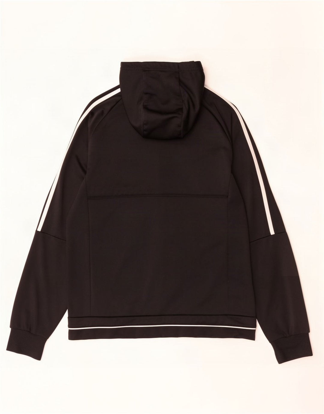 Adidas - Chaqueta de chándal con capucha para hombre, poliéster negro mediano