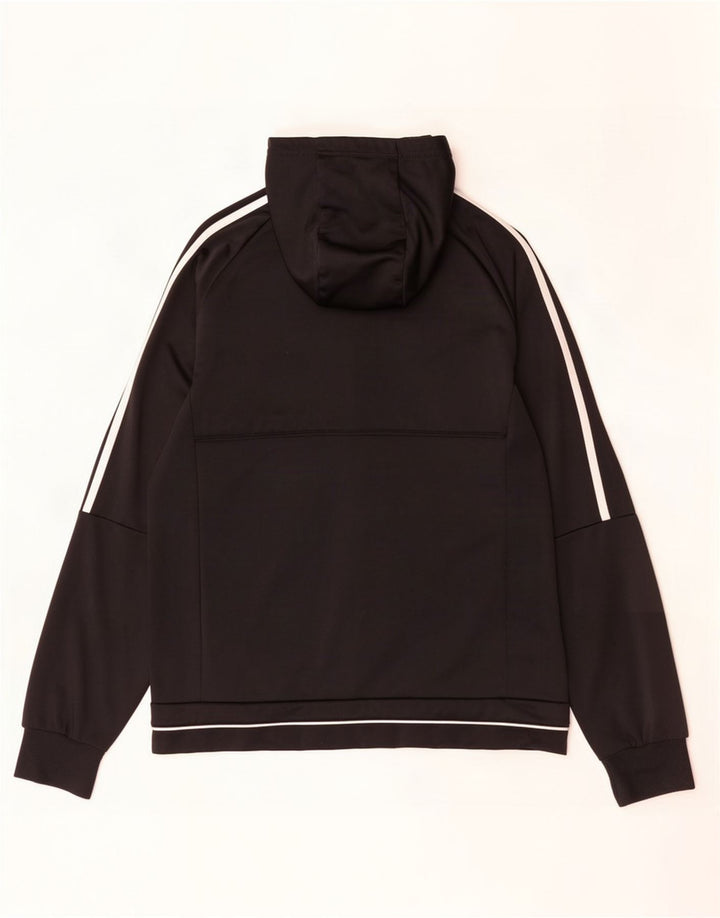 Adidas - Chaqueta de chándal con capucha para hombre, poliéster negro mediano