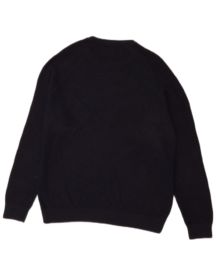 Zara Hombre Jersey Cuello Redondo Jersey Grande Azul Marino Algodón