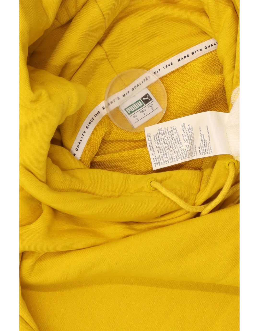 PUMA Jersey con capucha extragrande para mujer UK 10 Small Yellow Colourblock