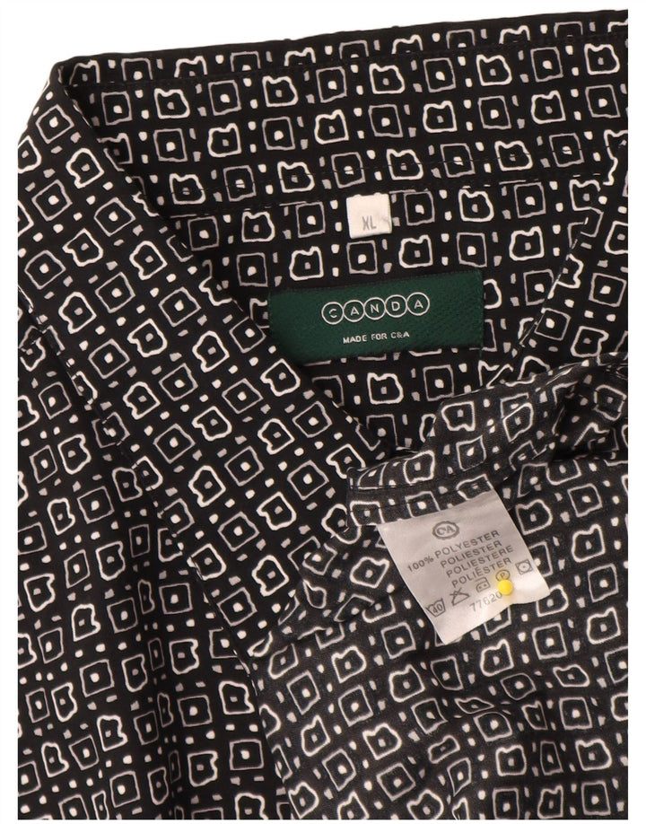 Canda Camisa Manga Corta Hombre XL Poliéster Geométrico Negro