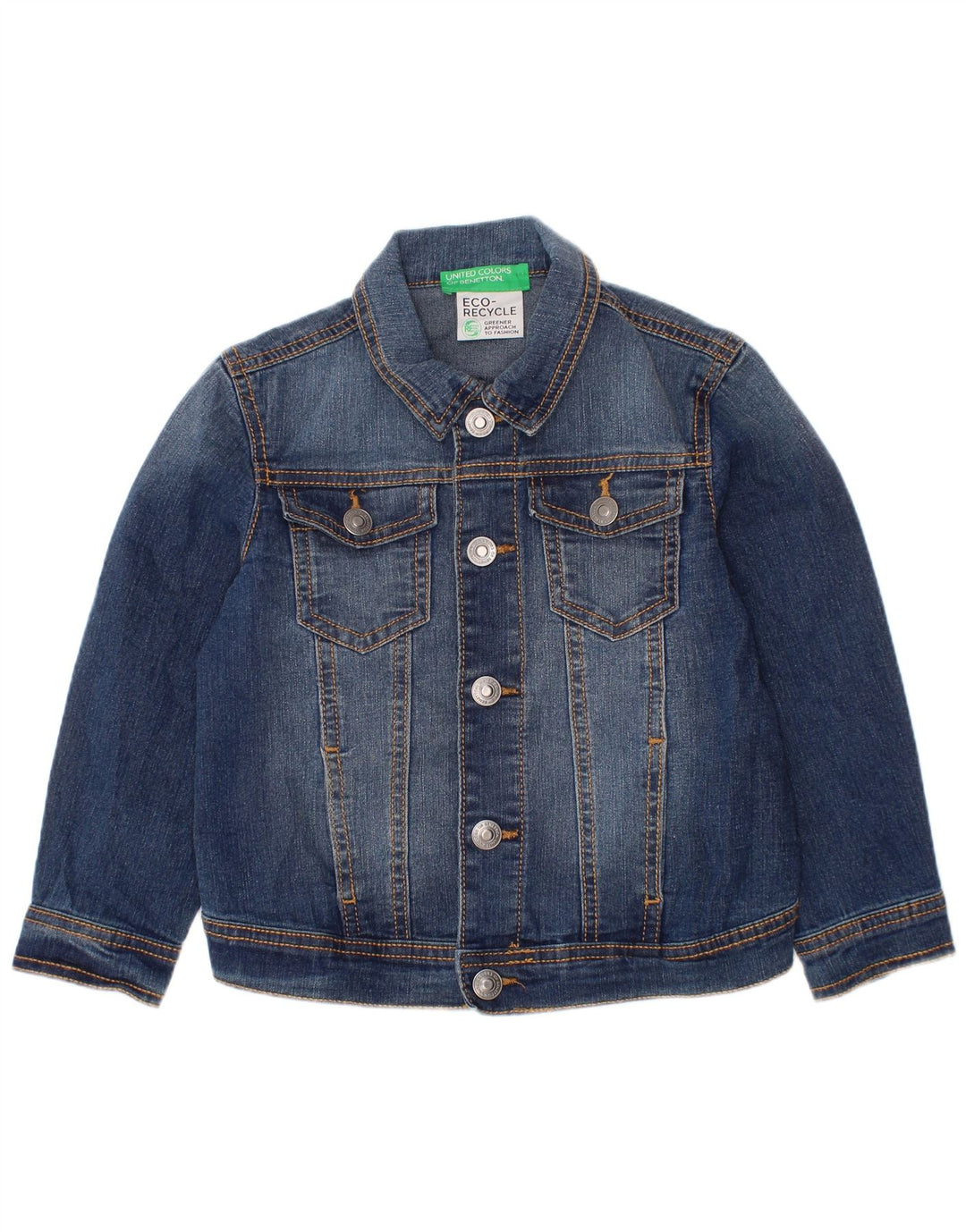 BENETTON Chaqueta Vaquera para Niño 3-4 Años 2XS Azul Algodón