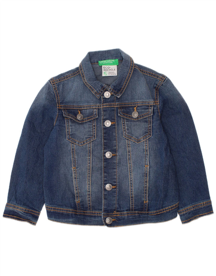 BENETTON Chaqueta Vaquera para Niño 3-4 Años 2XS Azul Algodón