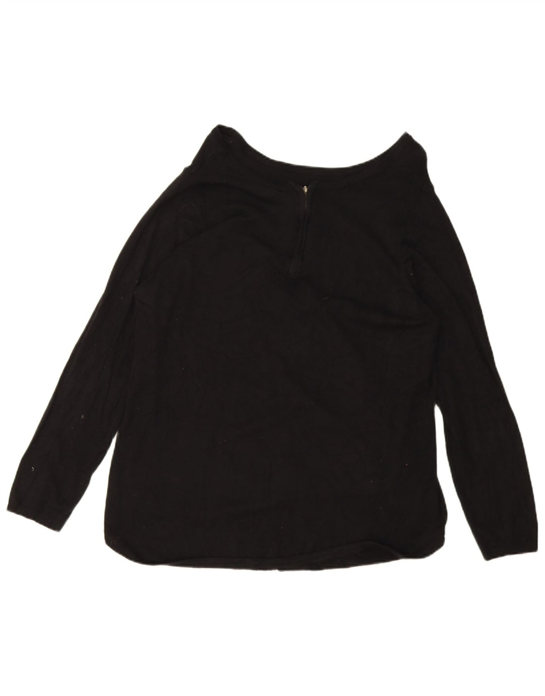Marks & Spencer Suéter tipo jersey con cremallera y cuello para mujer UK 46 Large Viscosa negra