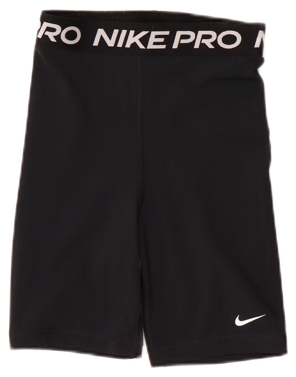 NIKE Pantalones cortos deportivos Dri Fit Graphic para mujer UK 4 XS Poliéster negro