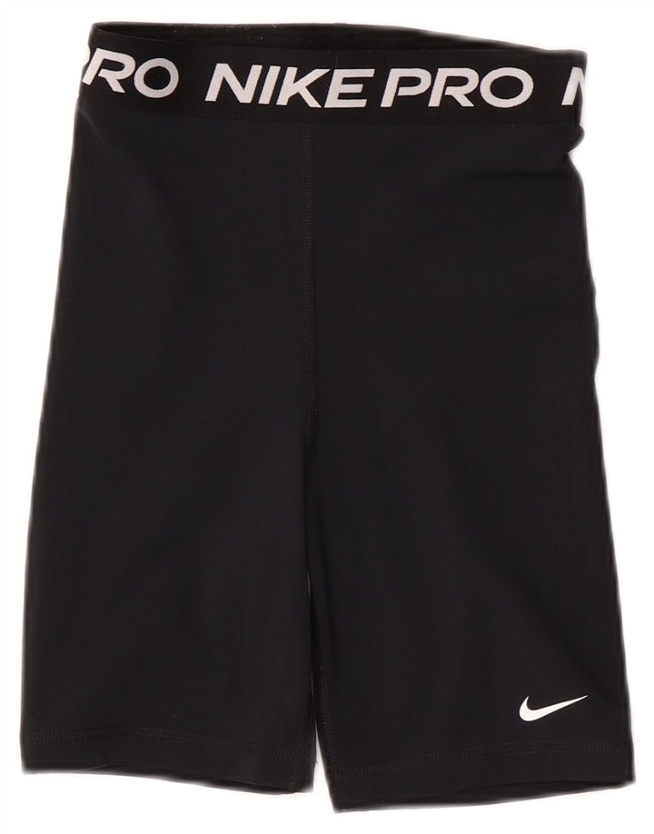 NIKE Pantalones cortos deportivos Dri Fit Graphic para mujer UK 4 XS Poliéster negro