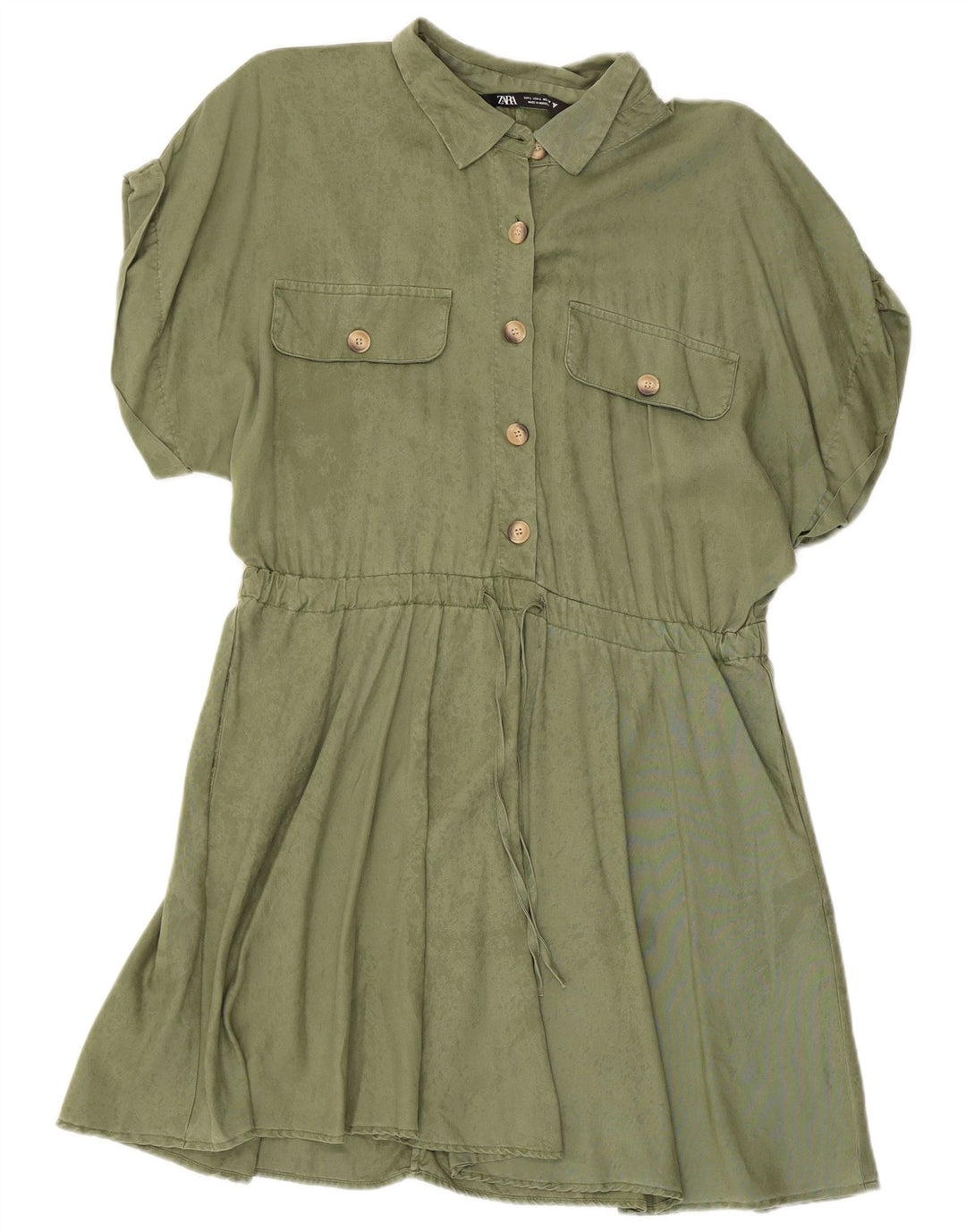 Zara Mujer Vestido Básico UK 44 Grande Caqui